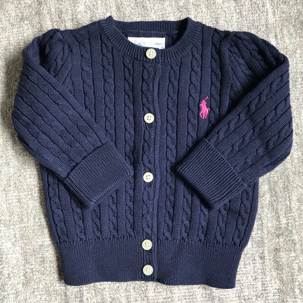 Ralph Lauren Baby Girl Cable-Knit Cotton Cardigan